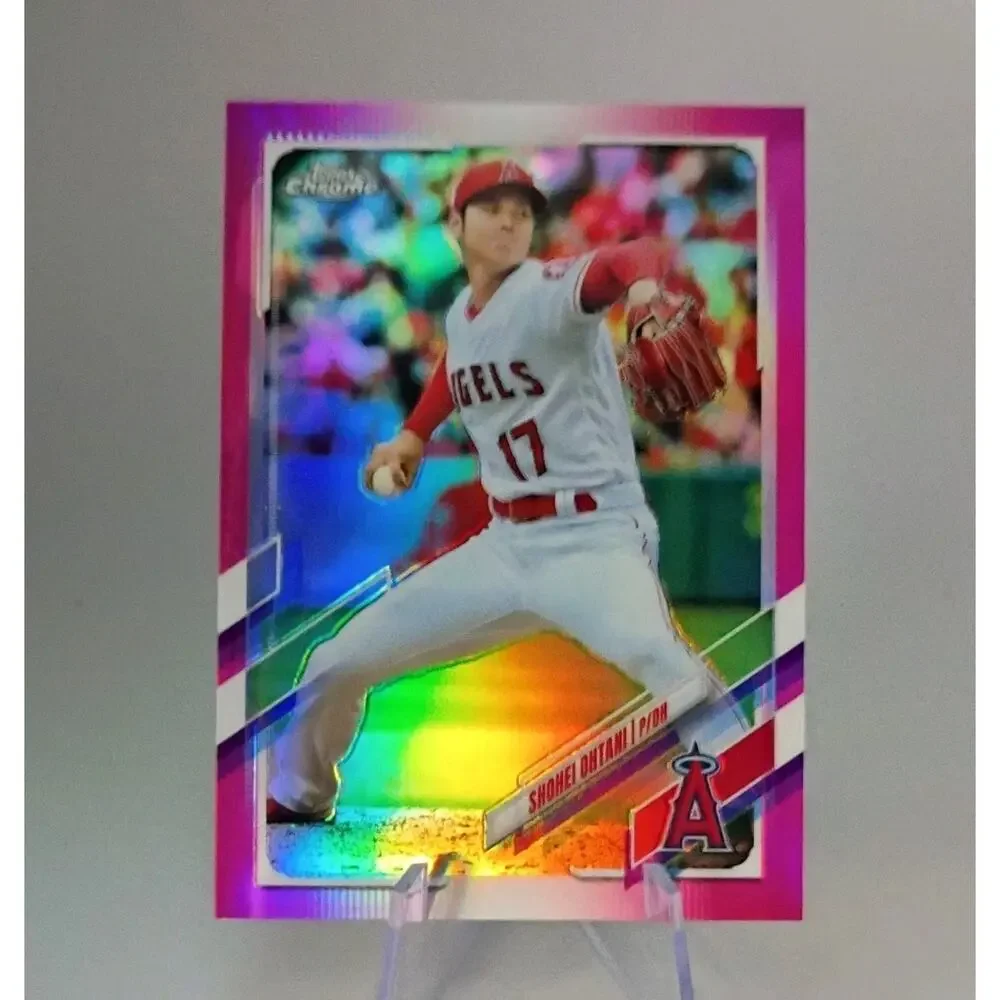 Shohei Ohtani #159 Topps Chrome Magenta REFRACTOR SP 154/399 - Picture 4 of 12